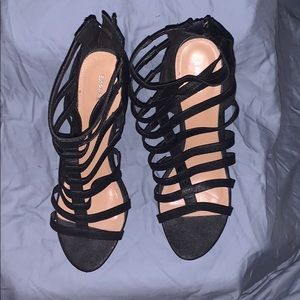 Express black platform heels